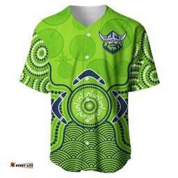 Custom Text And Number Raiders Rugby Baseball Jersey Shirt The Green Machine Indigenous Artsy