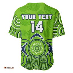 Custom Text And Number Raiders Rugby Baseball Jersey Shirt The Green Machine Indigenous Artsy