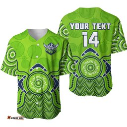 Custom Text And Number Raiders Rugby Baseball Jersey Shirt The Green Machine Indigenous Artsy