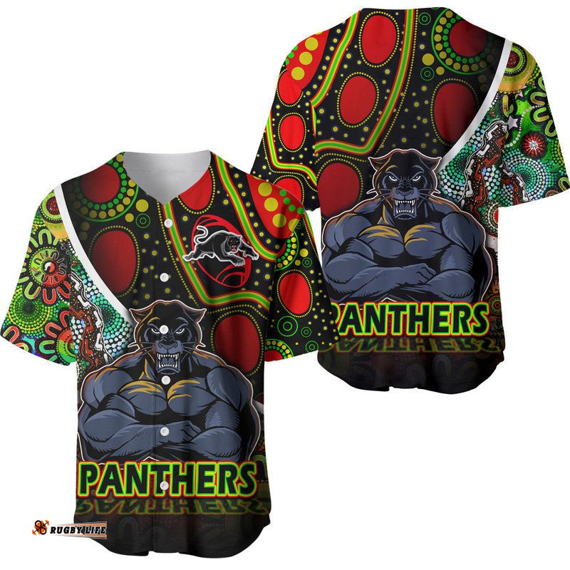 Penrith Panthers Baseball Jersey Shirt Strong Panthers Legend With Special Aboriginal Style