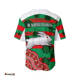Custom Personalised Rabbitohs Baseball Jersey Shirt Nippy Indigenous