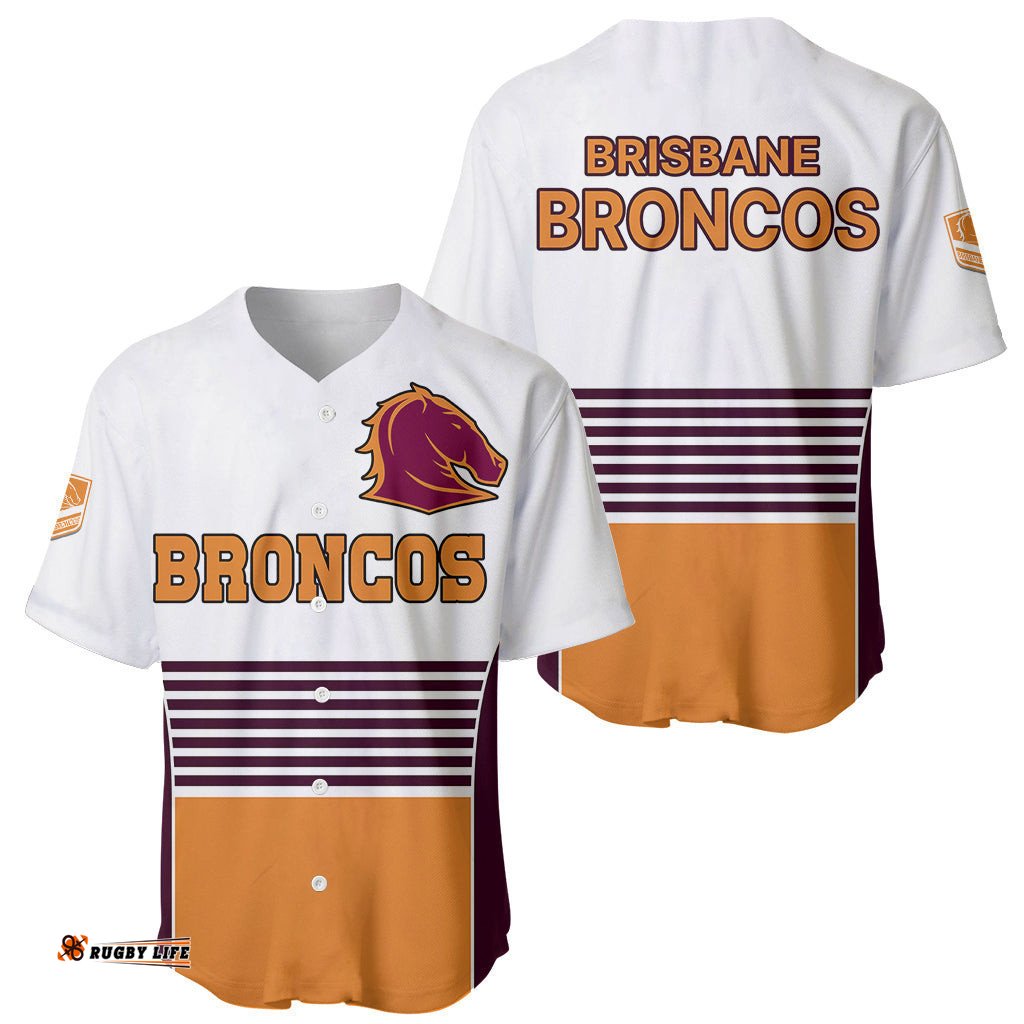 Brisbane Broncos NRL Baseball Jersey Shirt No2