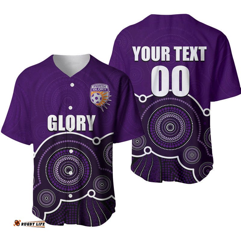 Custom Personalised And Number Perth Glory Football Baseball Jersey Shirt Aboriginal