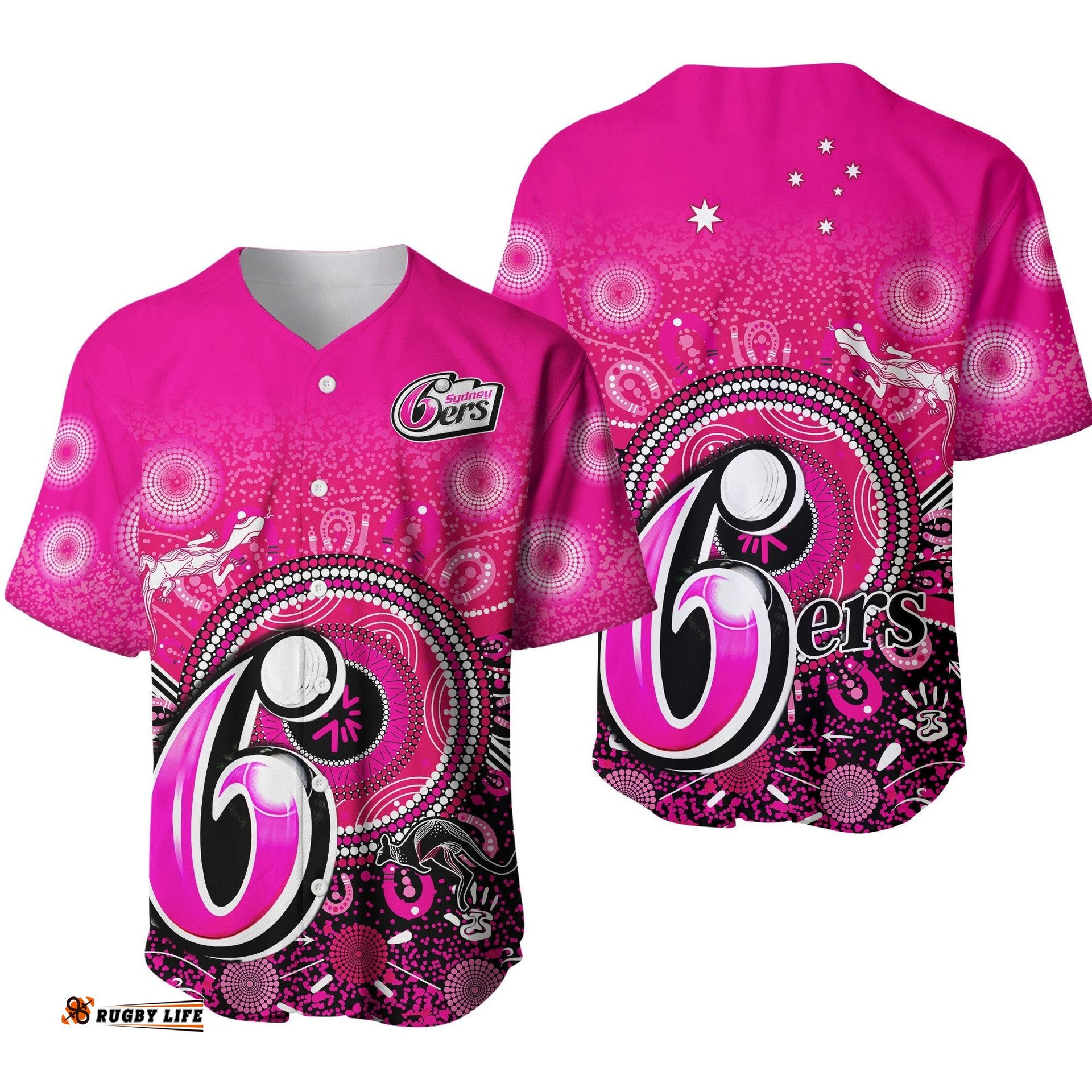 Sydney Sixers Baseball Jersey Shirt Aboriginal Australia Cricket Champion Ver.01