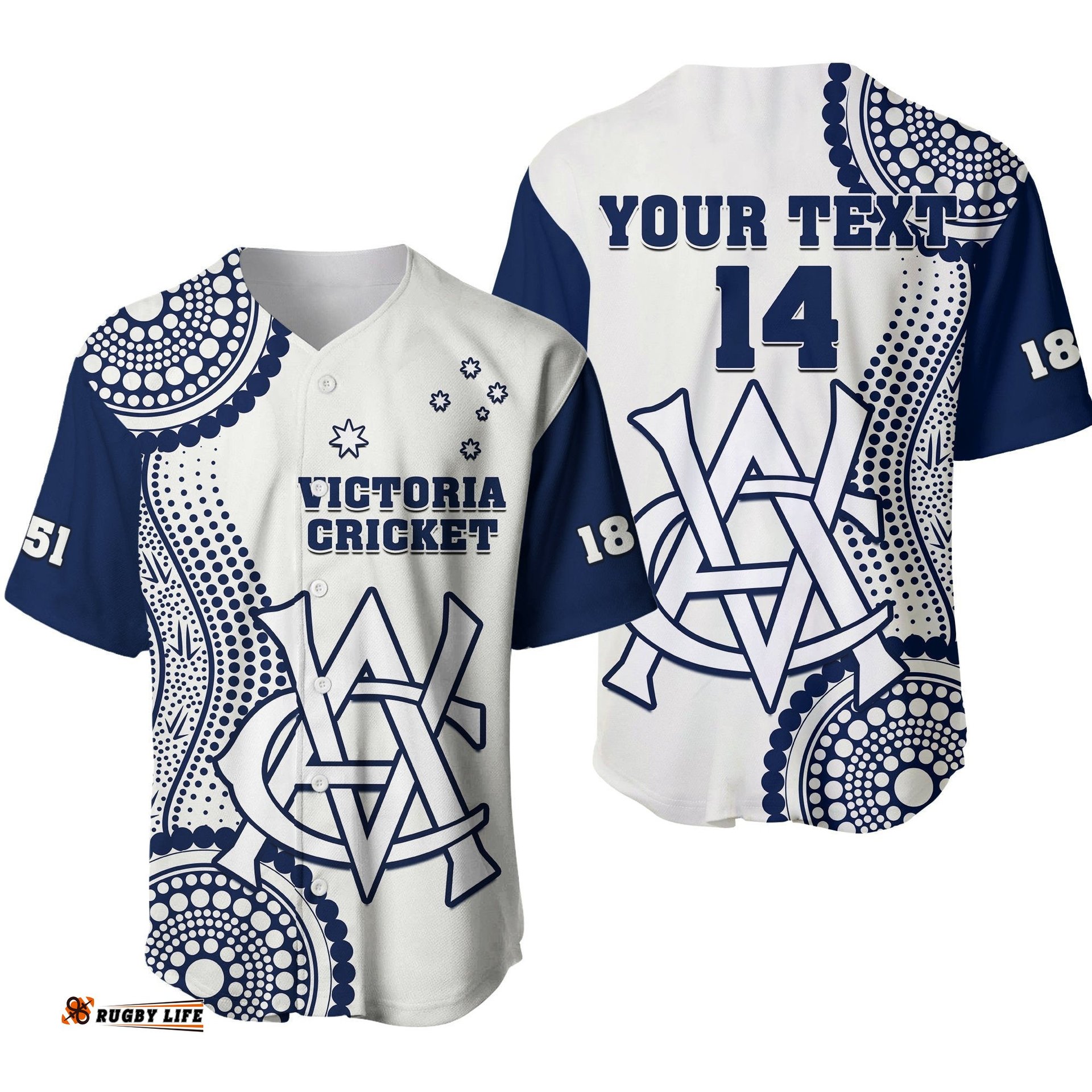 Custom Text And Number Victoria Cricket Baseball Jersey Shirt Sheffield Shield Australia Indigenous Ver.01