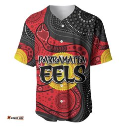 Parramatta Eels Baseball Jersey Shirt Simple Aboriginal