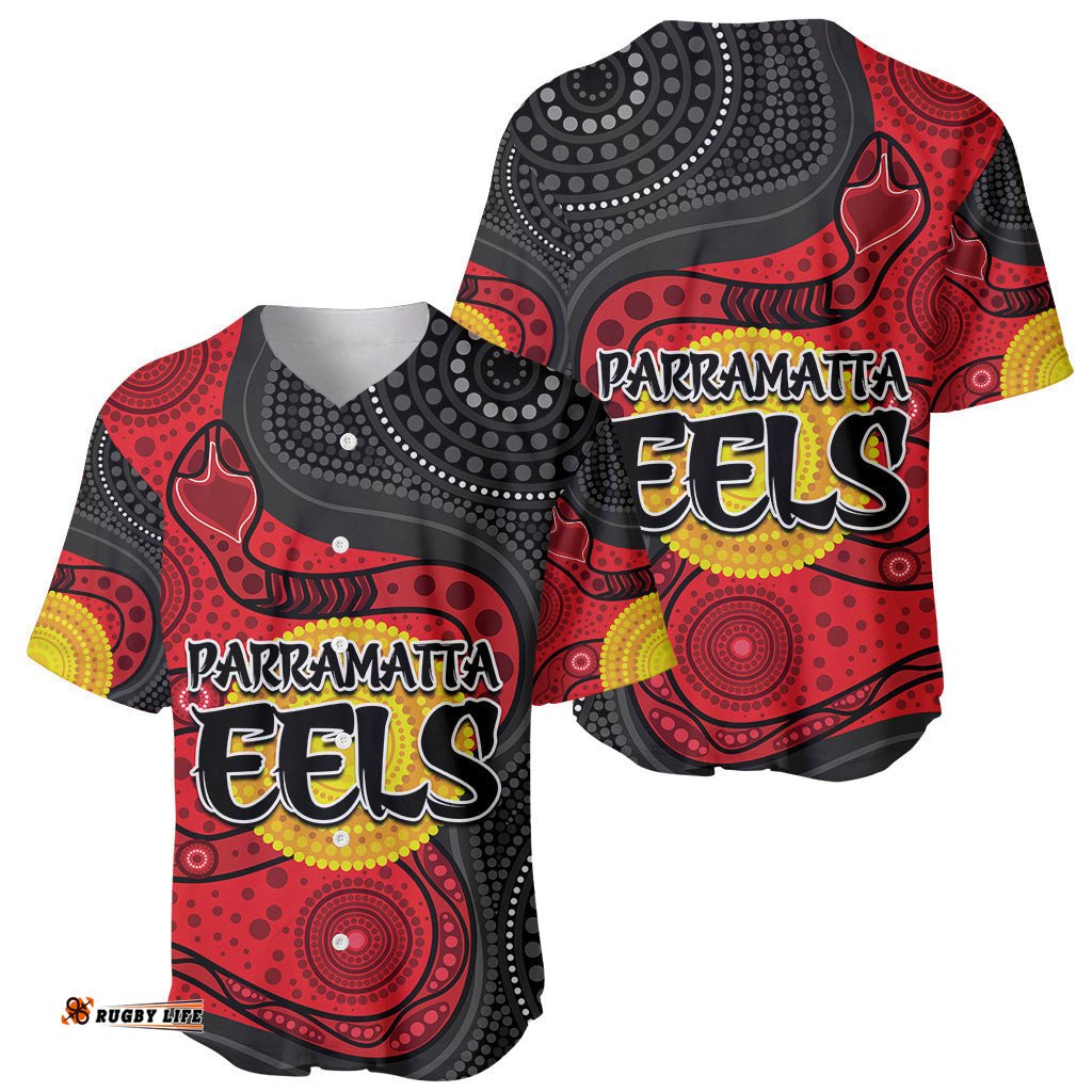Parramatta Eels Baseball Jersey Shirt Simple Aboriginal