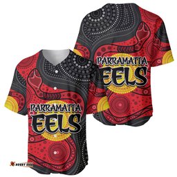 Parramatta Eels Baseball Jersey Shirt Simple Aboriginal