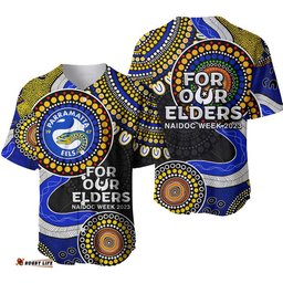 Eels Rugby Baseball Jersey Shirt NAIDOC Aboriginal