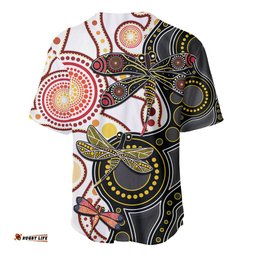 Aboriginal Dragonfly Baseball Jersey Shirt White Style