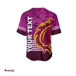 Custom Personalised Broncos Rugby Baseball Jersey Shirt Pink Jersey
