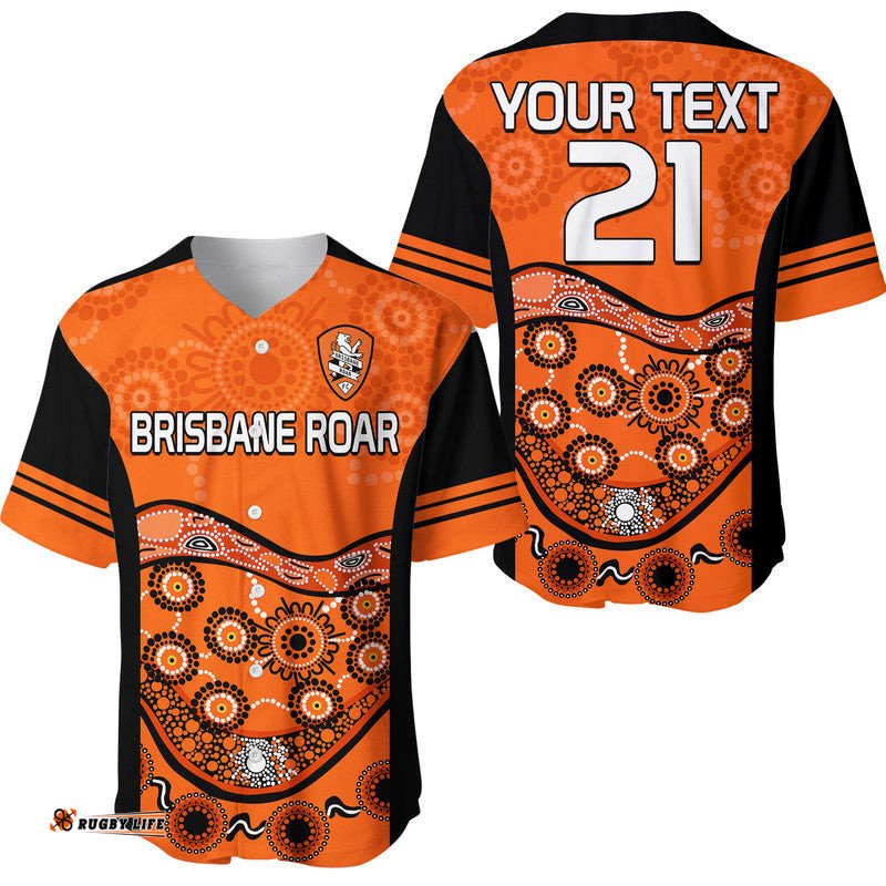 Custom Personalised Brisbane Roar Soccer Baseball Jersey Shirt Aboriginal