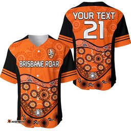 Custom Personalised Brisbane Roar Soccer Baseball Jersey Shirt Aboriginal