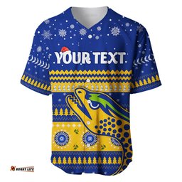 Custom Personalised Eels Unique Baseball Jersey Shirt Merry Christmas Parramatta