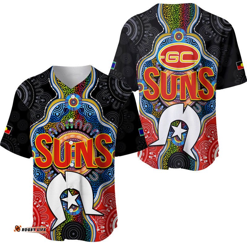 Suns Football NAIDOC Week Baseball Jersey Shirt Indigenous
