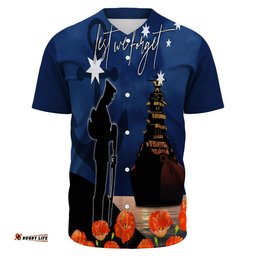 Anzac Day Navy Blue Baseball Jersey Shirt