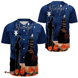 Anzac Day Navy Blue Baseball Jersey Shirt