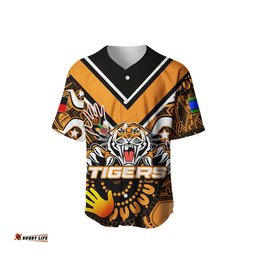 Tigers NAIDOC Aboriginal Patterns Baseball Jersey Shirt