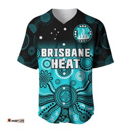 Custom Text And Number Brisbane Heat Baseball Jersey Shirt Gradient Aboriginal Dot Painting
