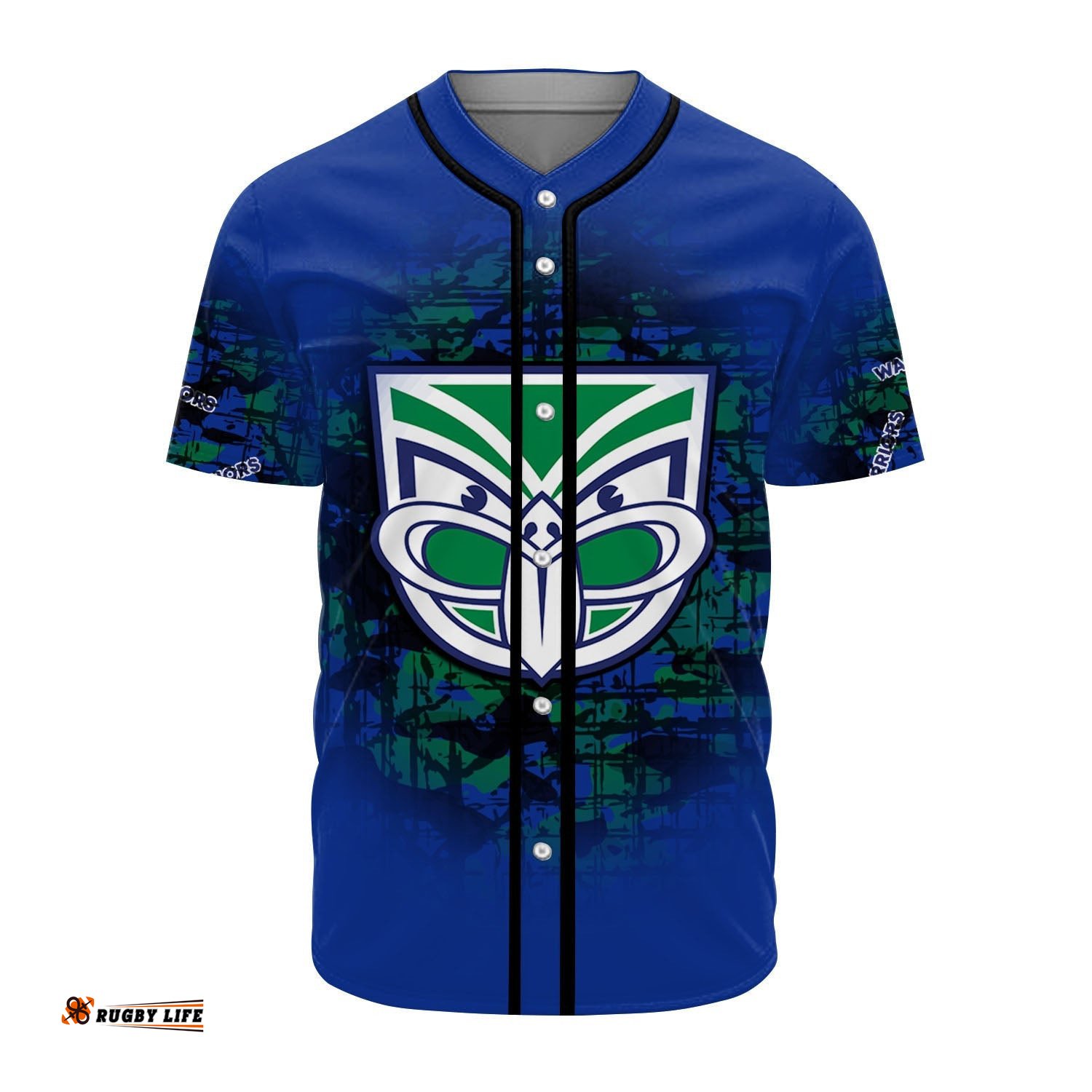 New Zealand Warriors Baseball Jersey Shirt Camouflage Vintage NRL