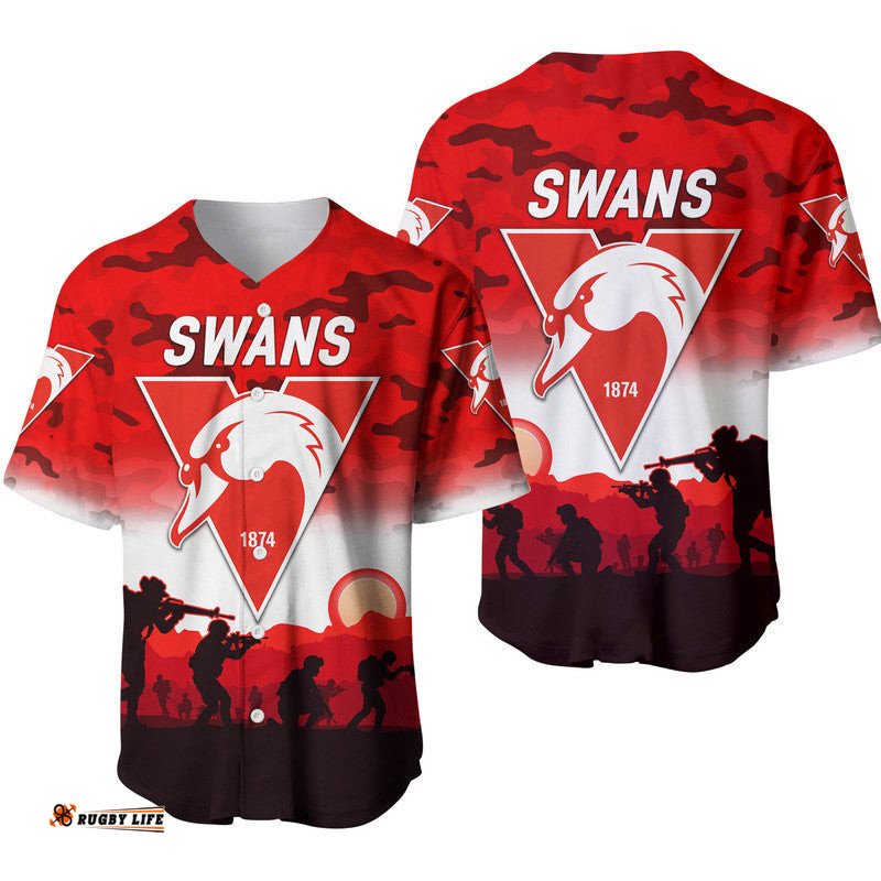 Sydney Swans ANZAC Baseball Jersey Shirt Simple Style