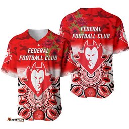 Federal Football Club ANZAC Baseball Jersey Shirt Indigenous Vibes