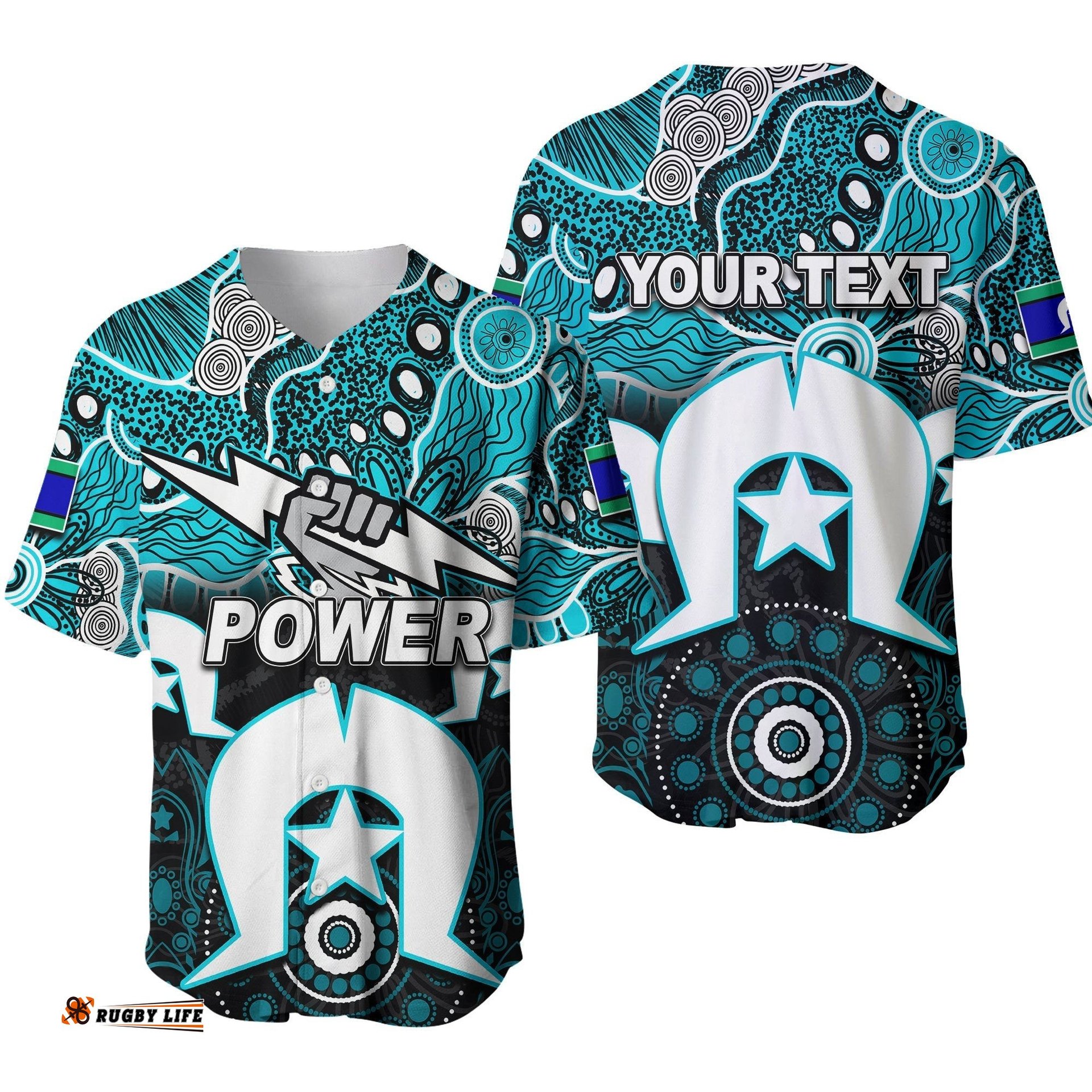 Custom Personalised Power Australian Football Torres Strait Islanders Mix Aboriginal Baseball Jersey Shirt
