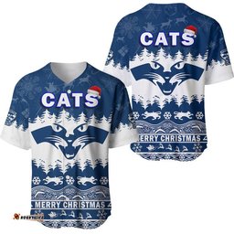 Geelong Cats Unique Winter Season Baseball Jersey Shirt Cats Merry Christmas