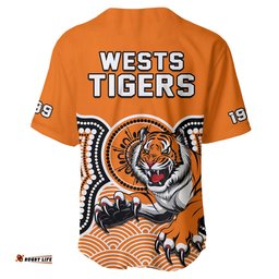 Wests Tigers Baseball Jersey Shirt Indigenous Artsy