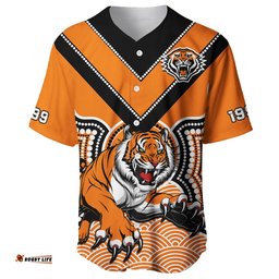 Wests Tigers Baseball Jersey Shirt Indigenous Artsy