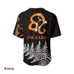 Leo Zodiac Style Maori Baseball Jersey Shirt Orange Lion
