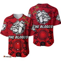 West Football Club Alice Springs ANZAC Baseball Jersey Shirt The Bloods Indigenous Vibes Red