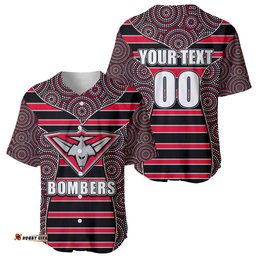 AFL Bombers Baseball Jersey Shirt Mix Dot Aboriginal