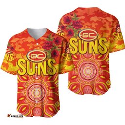 Gold Coast Suns ANZAC Baseball Jersey Shirt Indigenous Vibes