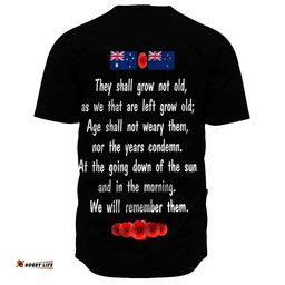 Anzac Day Remember Australia & New Zealand Baseball Jersey Shirt