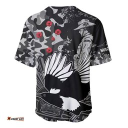 AFL ANZAC Magpies Baseball Jersey Shirt Camouflage