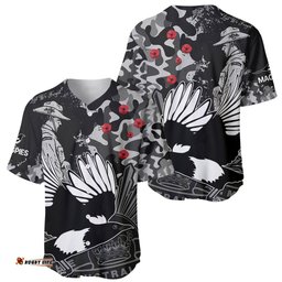 AFL ANZAC Magpies Baseball Jersey Shirt Camouflage