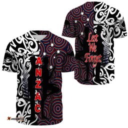 Anzac Day Kangaroo Aboriginal & Kiwi Maori Baseball Jersey Shirt