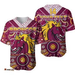 Custom Text And Number Broncos Rugby Baseball Jersey Shirt Indigenous Pattern Artsy Ver.02