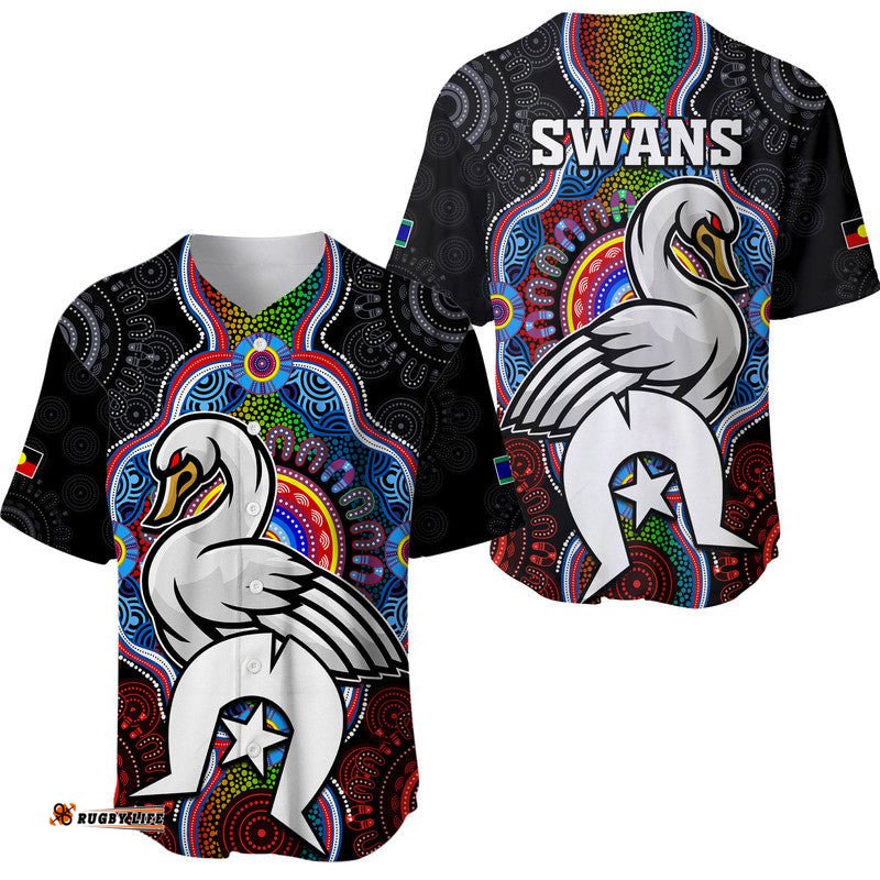 Swans Football NAIDOC Week Baseball Jersey Shirt Indigenous