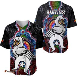 Swans Football NAIDOC Week Baseball Jersey Shirt Indigenous