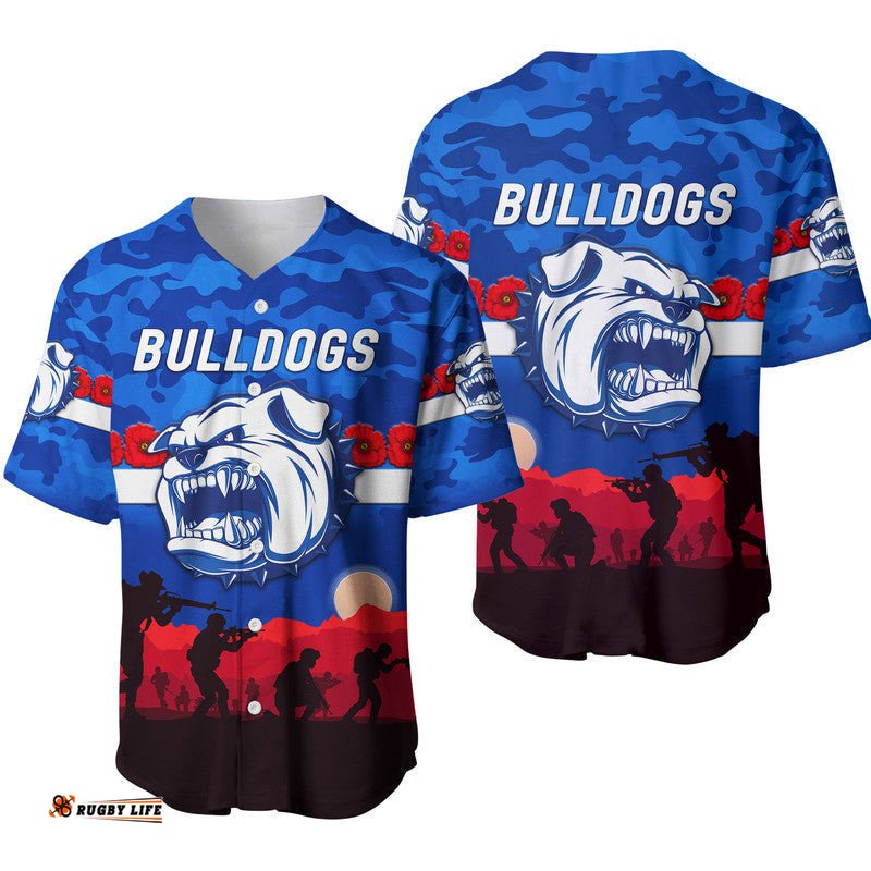 Western Bulldogs ANZAC Baseball Jersey Shirt Simple Style