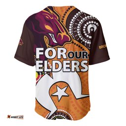 Brisbane Broncos NRL Baseball Jersey Shirt Aboriginal NAIDOC For Our Elders