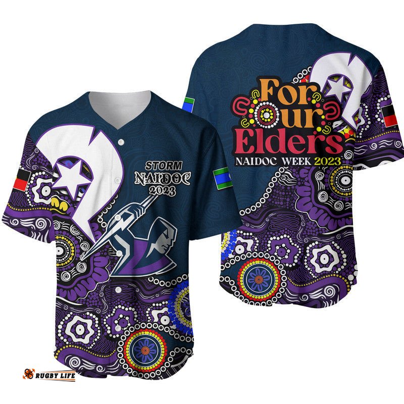 Storm Rugby Baseball Jersey Shirt NAIDOC Patterns