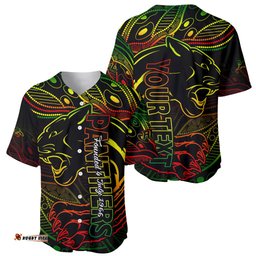 Panthers NRL Baseball Jersey Shirt Aboriginal Founded 1966 08