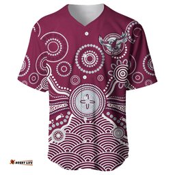 Sea Eagles Baseball Jersey Shirt Manly Warringah 1946 Indigenous Painting