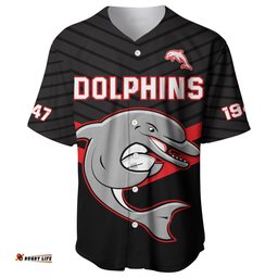 Dolphins Rugby Baseball Jersey Shirt Sporty Style Ver.03