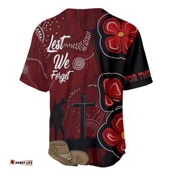 ANZAC Aboriginal Australia Baseball Jersey Shirt For the Fallen