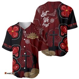 ANZAC Aboriginal Australia Baseball Jersey Shirt For the Fallen