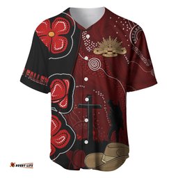 ANZAC Aboriginal Australia Baseball Jersey Shirt For the Fallen